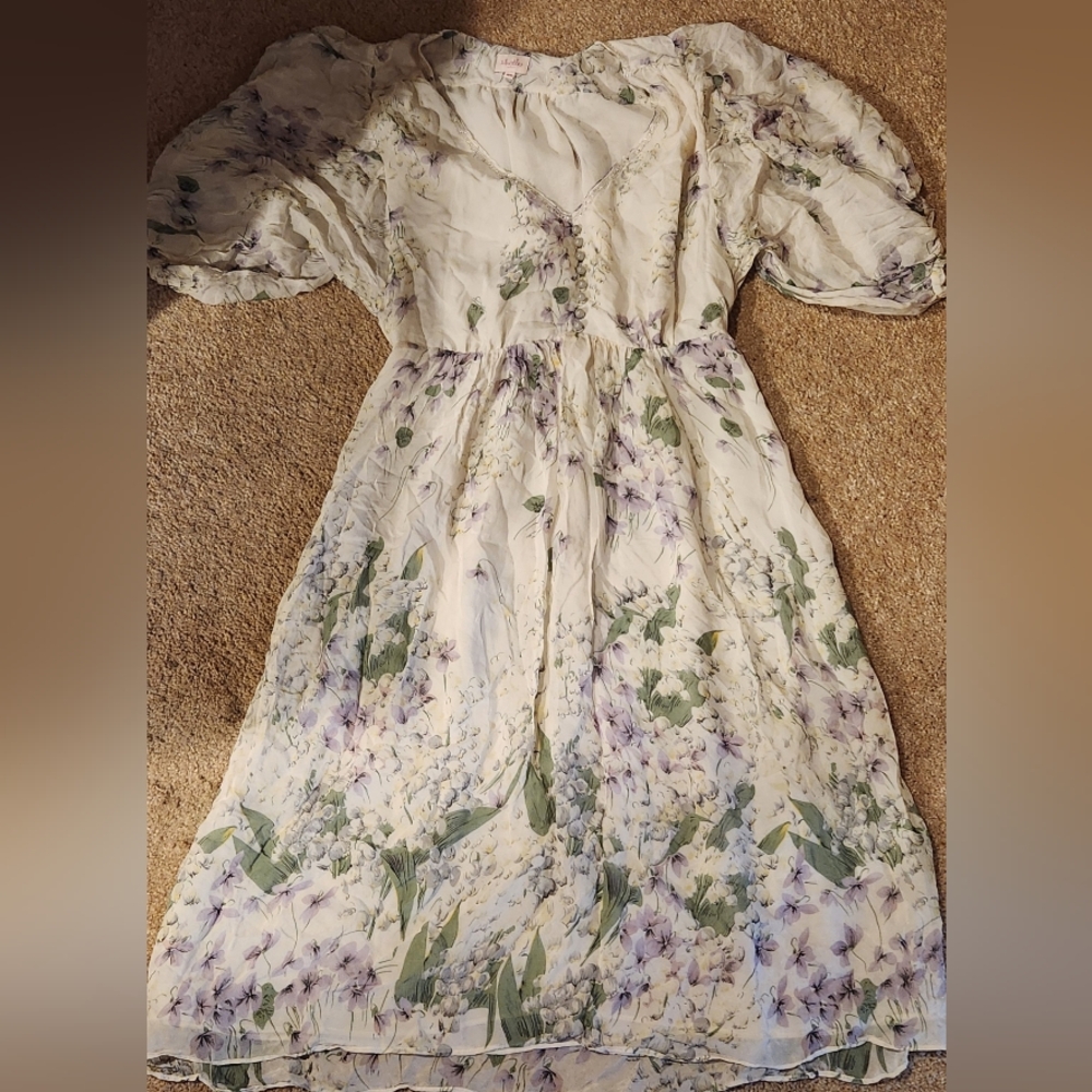 Whistles Floral Puff Sleeve Dress